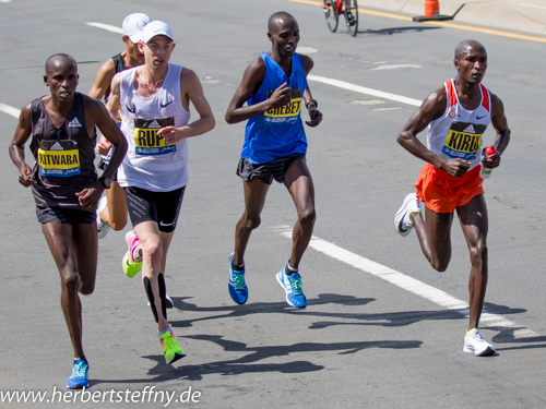 Boston 2017 Galen Rupp, Geoffrey Kirui km26