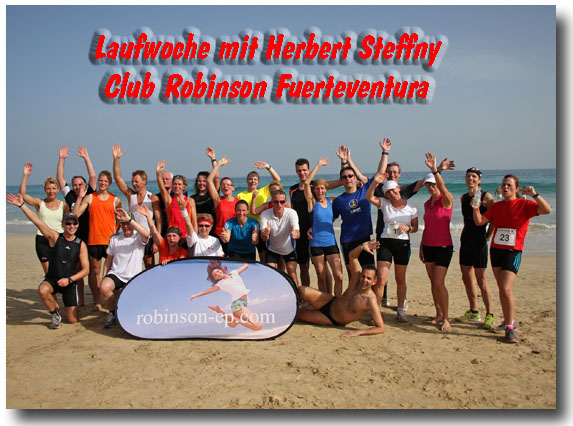 Die Seminarteilnehmer Laufwoche Fuerteventura nach dem Strandlauf
